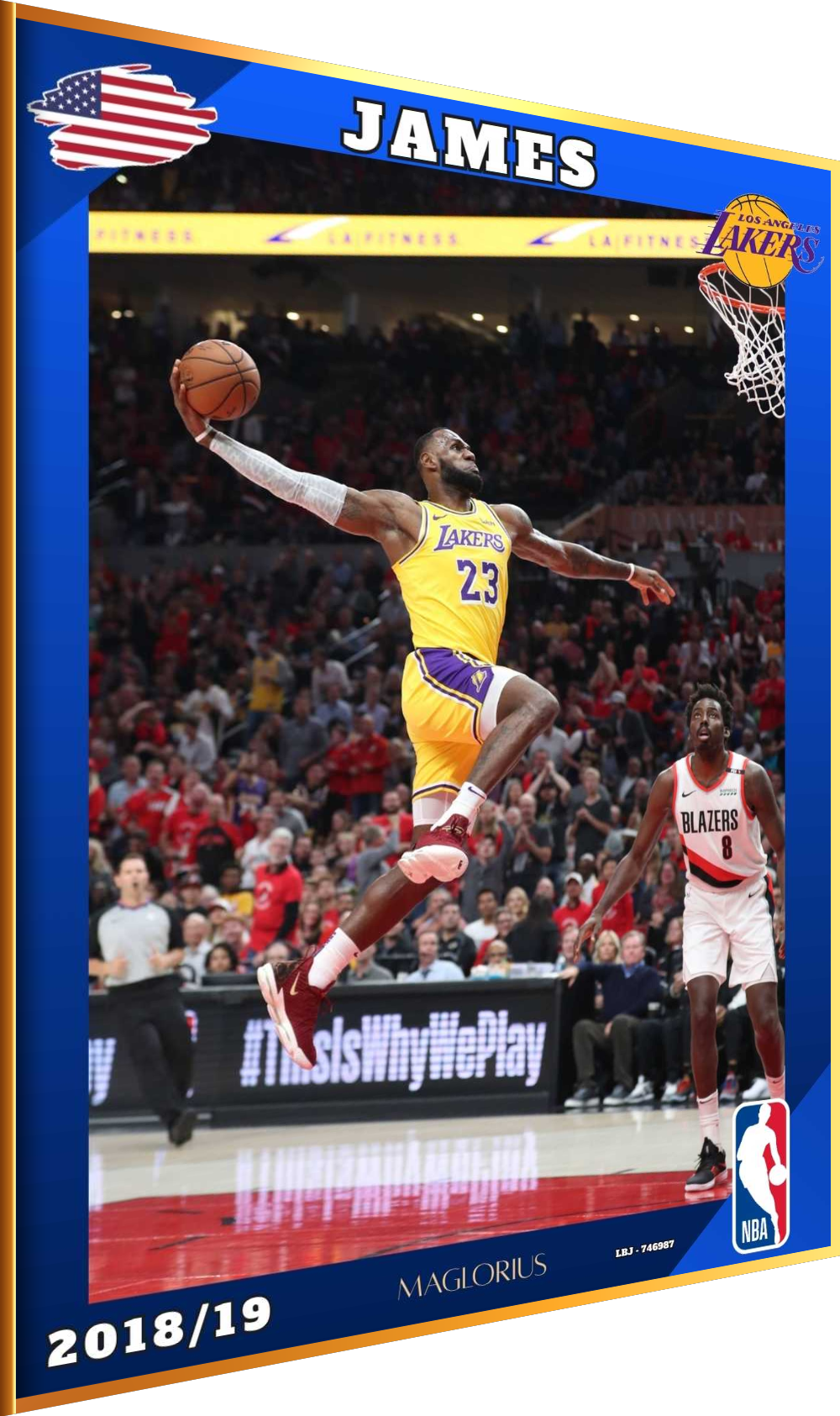 Lebron JAMES LAKERS 2018-2019 NBA  Maglorius Unique Plate