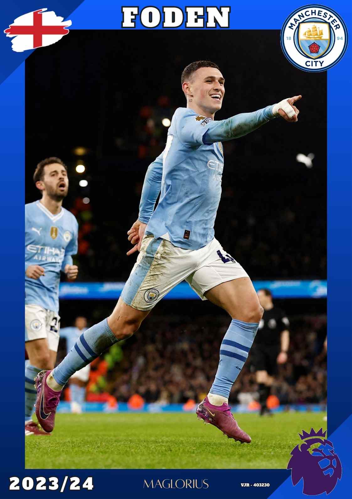 Foden MAN CITY 2023-2024 PREMIER LEAGUE Maglorius Unique Plate Number
